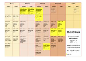 Mehr über den Artikel erfahren STUNDENPLAN TANZTANGENTE