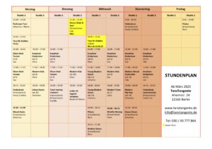 Mehr über den Artikel erfahren STUNDENPLAN TANZTANGENTE